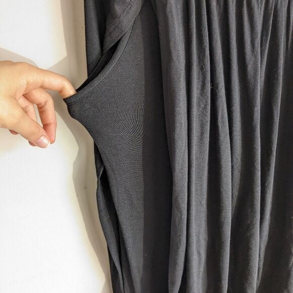 Seven times seven Black Drape Drop Waist Dress Women's Size Small - Picture 5 of 9
